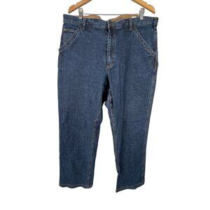 Duluth Trading Jeans Flex Ballroom Mens 40x32 Straight Leg Cotton Denim Blue Wor